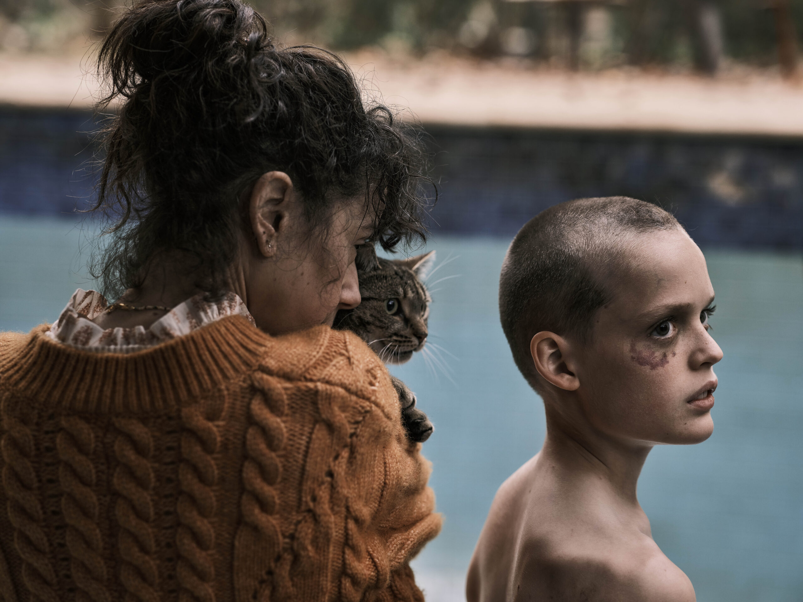 Sally Hawkins and Jonah Wren Phillips on the set of A24’s BRING HER BACK