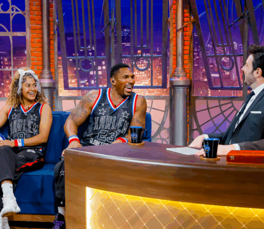 The Noite com Danilo Gentili desta terça (23) recebe Thunder Law e Sunshine West, dos Harlem Globetrotters