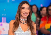 Programa Silvio Santos com Patrícia Abravanel (12) recebe Patrícia de Sabrit e Felipe Folgosi no Jogo das 3 Pistas, Adriana Bombom no Nada Além de 1 Minuto e Câmeras Escondidas inéditas